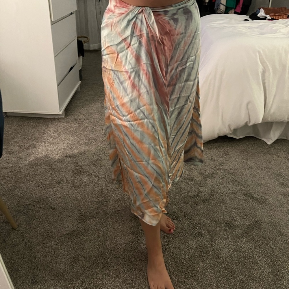 YFB will tie dye midi skirt